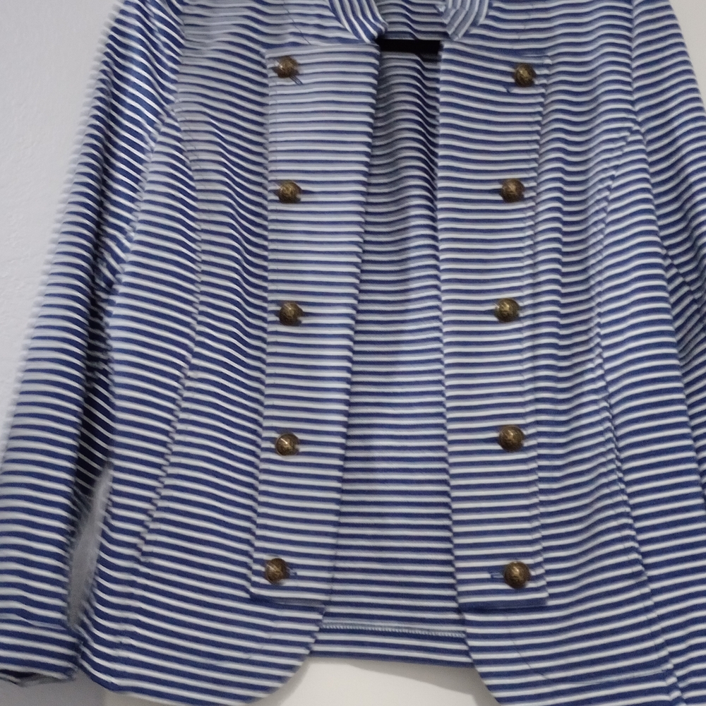 Tommy Hilfiger Blue and White Striped Blazer - Picture 8 of 8